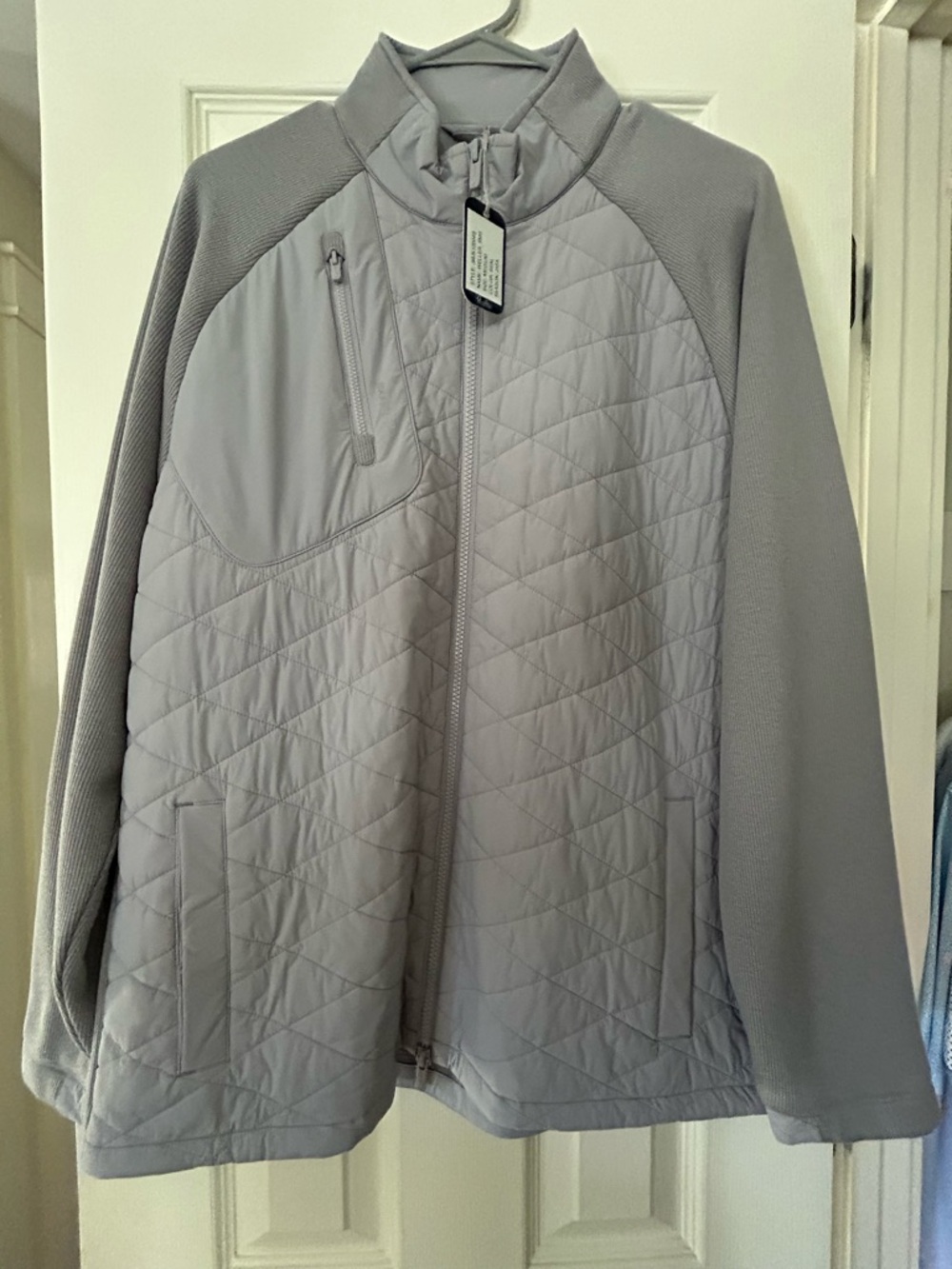 johnnie-O Light Gray Quilted Shirt Jacket